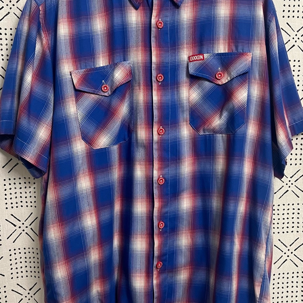 DIXXON Men's Glory - Blue and Red Plaid Shirt